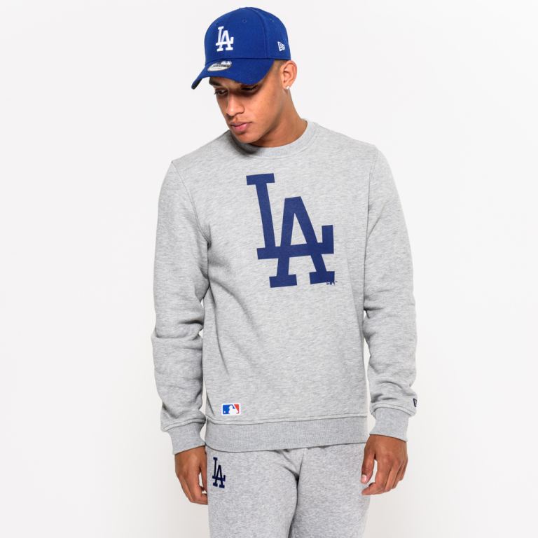 Ropa New Era Mlb Grises - LA Dodgers Crew Neck 56741DBEL